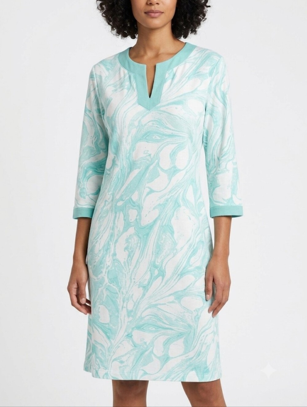 J. McLaughlin Seafoam Green Marbled Dress Size Small Catalina Cloth  Resortwear